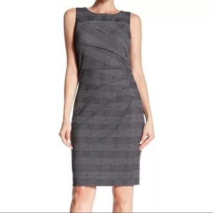 NWT Calvin Klein Plaid Ruched Professional Dress